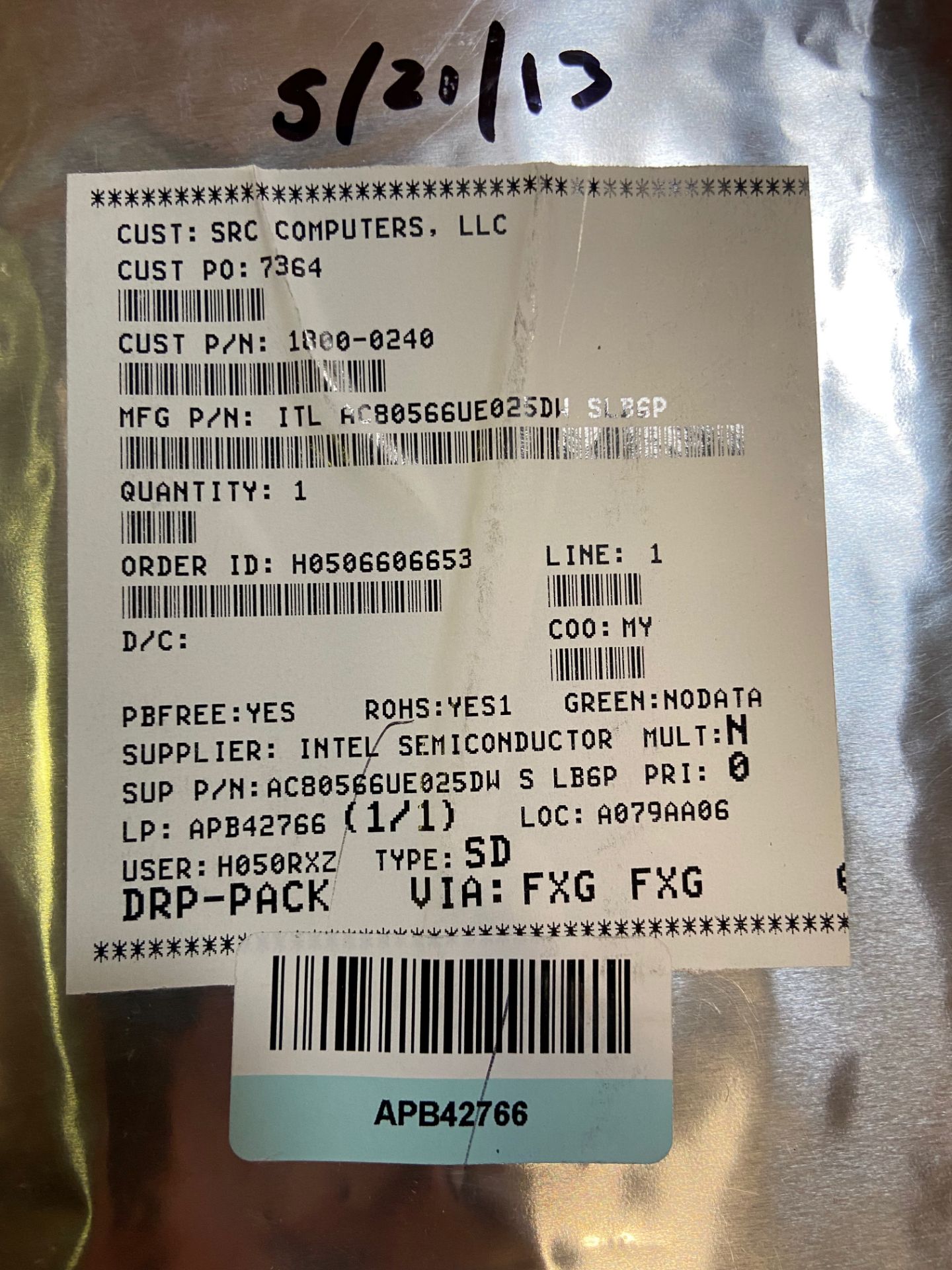 Intel AC80566UE025DW MPU Atom Processor Z530 64bit 45nm 1.6GHz 1.05V 441-Pin uFCBGA8, QTY 5 - Image 6 of 7