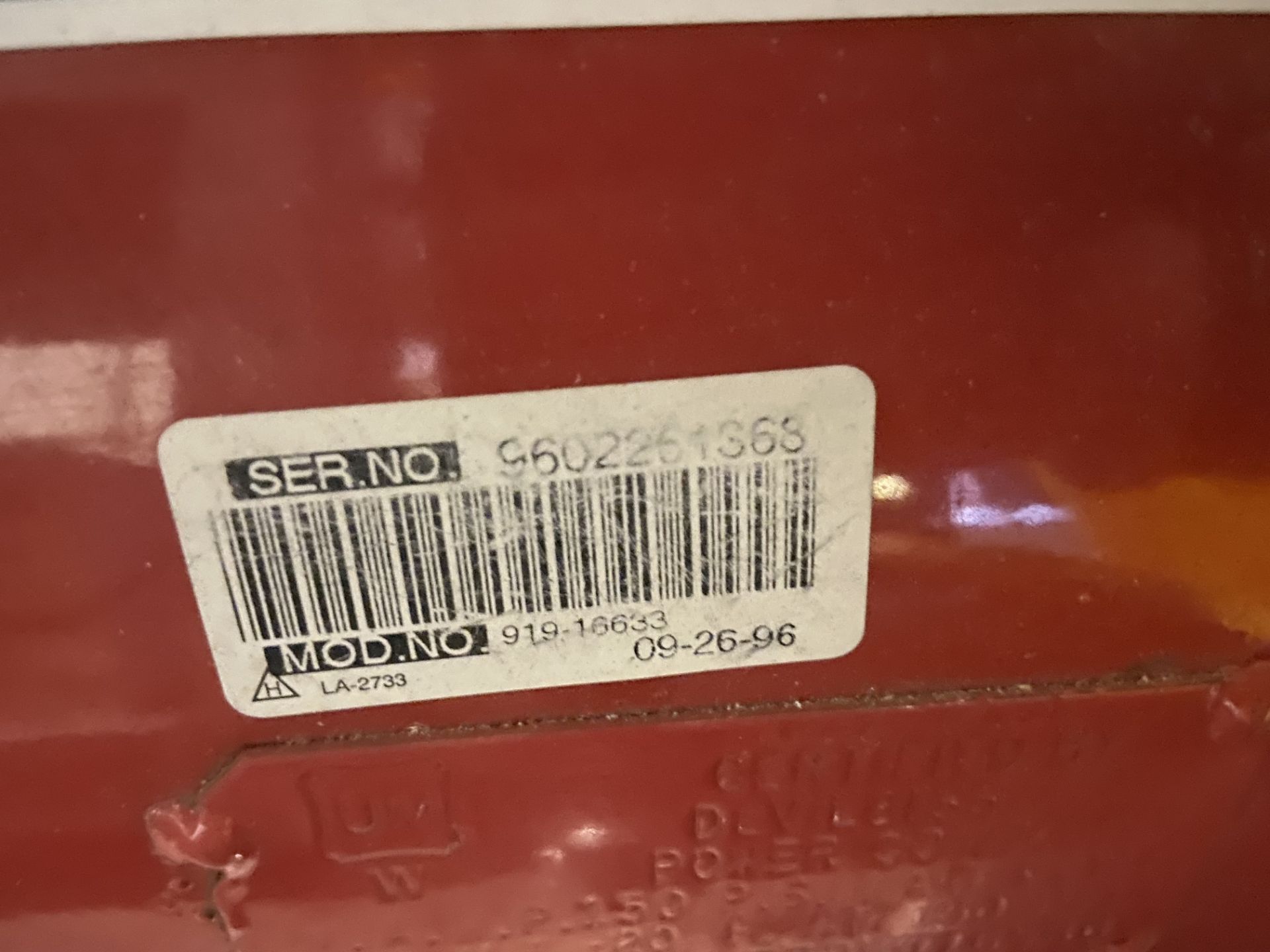 Sears/Craftsman Compressed Air Tank, Model# 919-16633, Serial# 9602261368, Loading/Removal Fee: $20 - Image 3 of 4