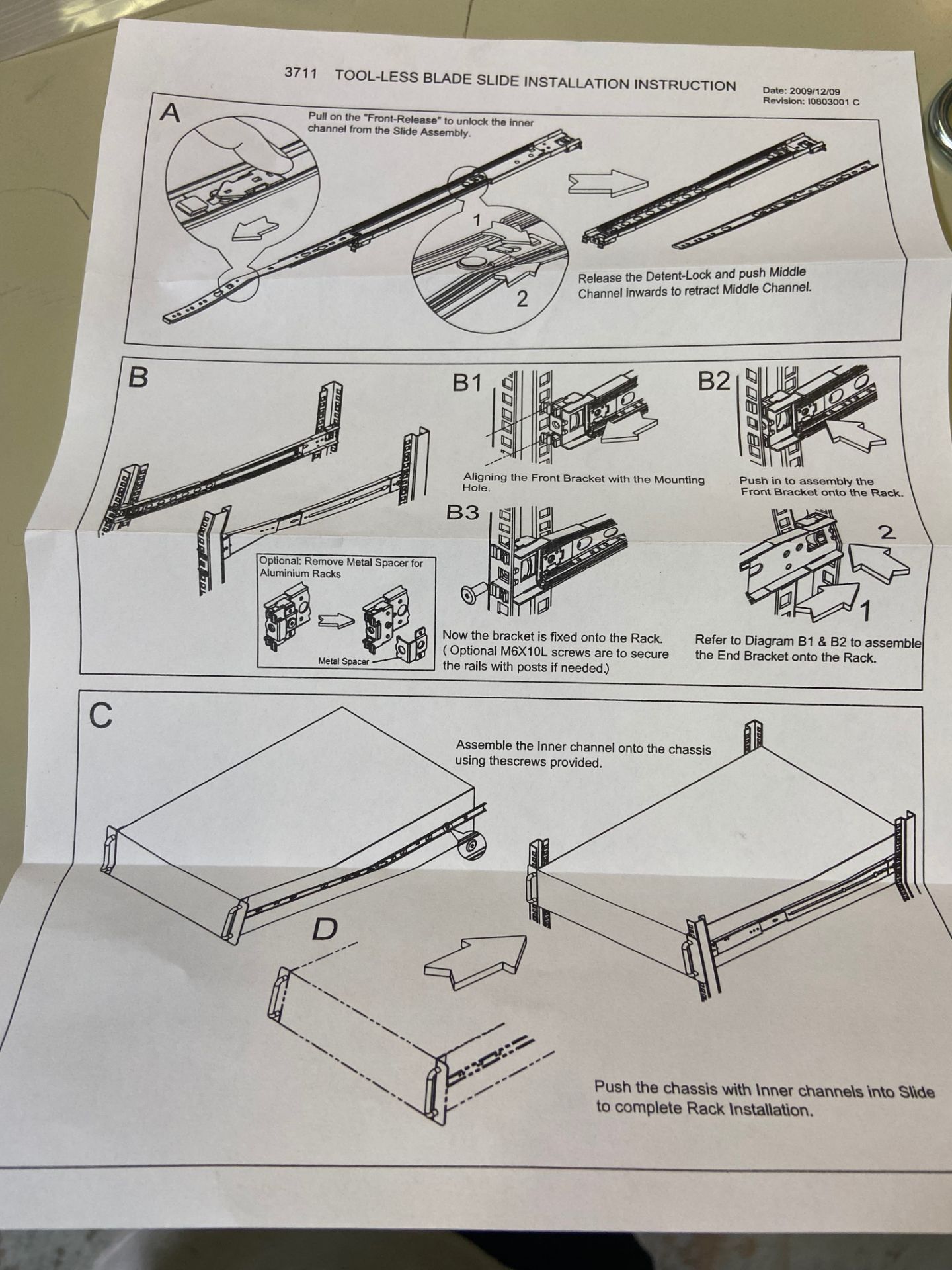 Tool-Less Blade Slide Kit, Qty 23, Part# 1-3700-94-026-00E-AA1-601, Rigging Fee: $25 - Image 6 of 7