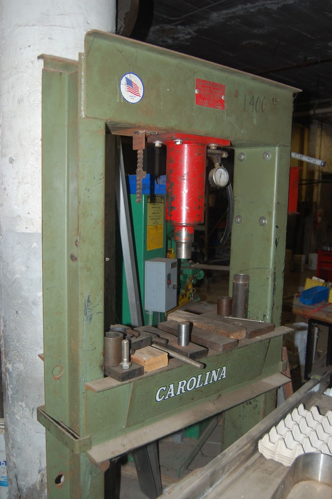 Carolina 50 ton hydraulic press model CBP 1200 SN 13828 75 x 35 x 28 inch ***LOADING FEE OF: $ 75