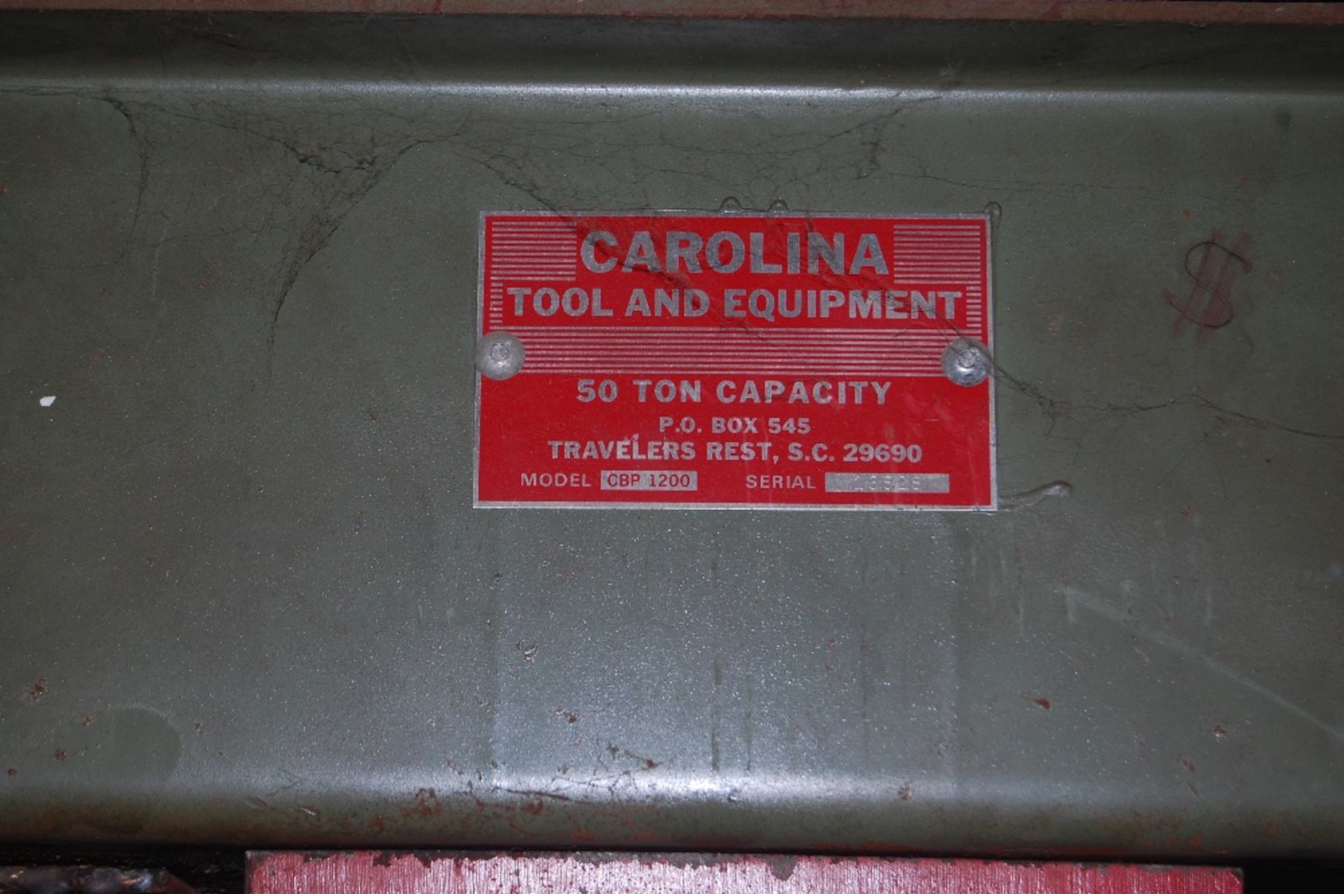 Carolina 50 ton hydraulic press model CBP 1200 SN 13828 75 x 35 x 28 inch ***LOADING FEE OF: $ 75 - Image 2 of 3