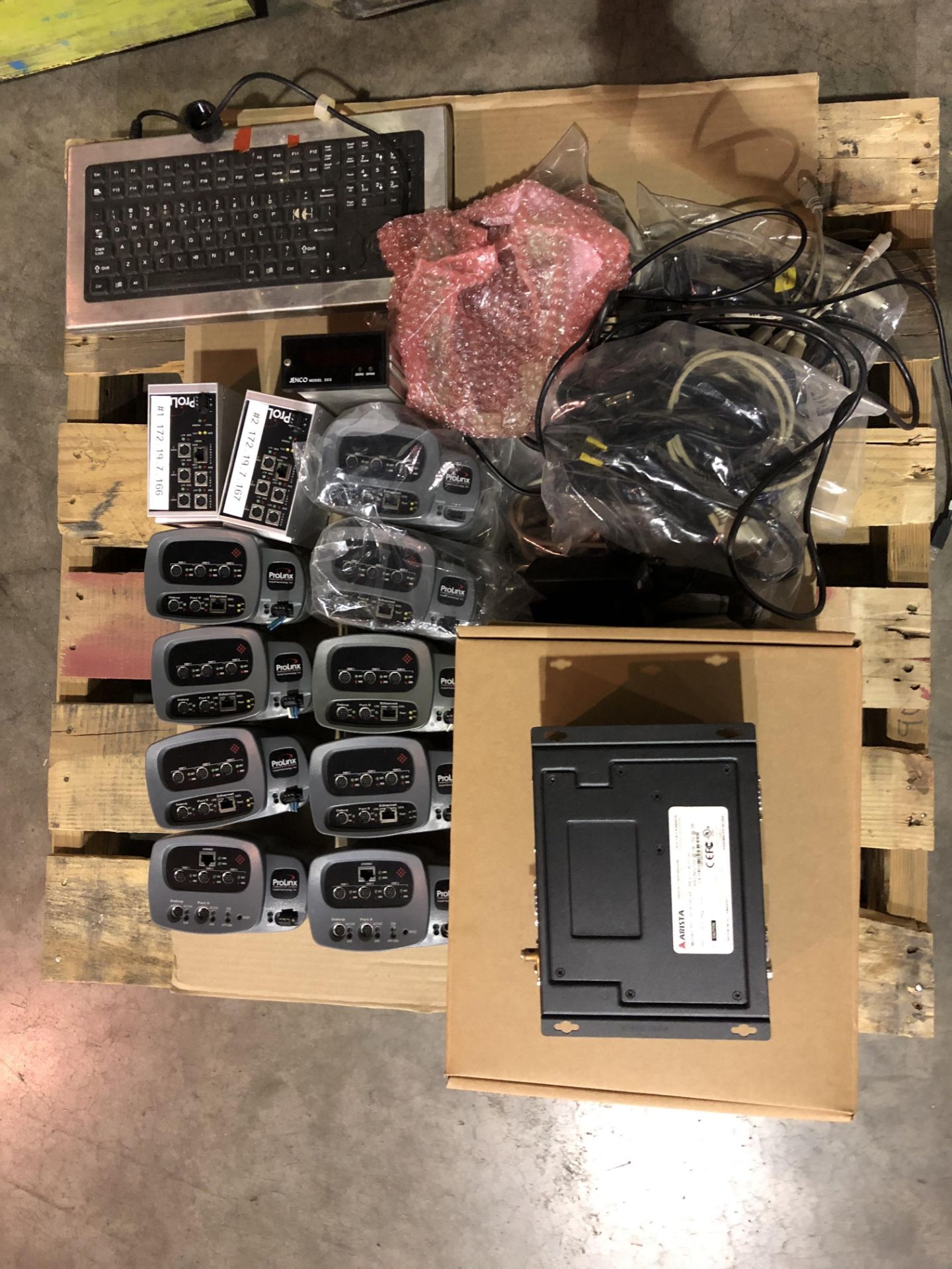 LOT OF MISC CONTROLS INCLUDING ARISTA MICROBOX AND PROLINE RIGGING/LOADING FEE - $50