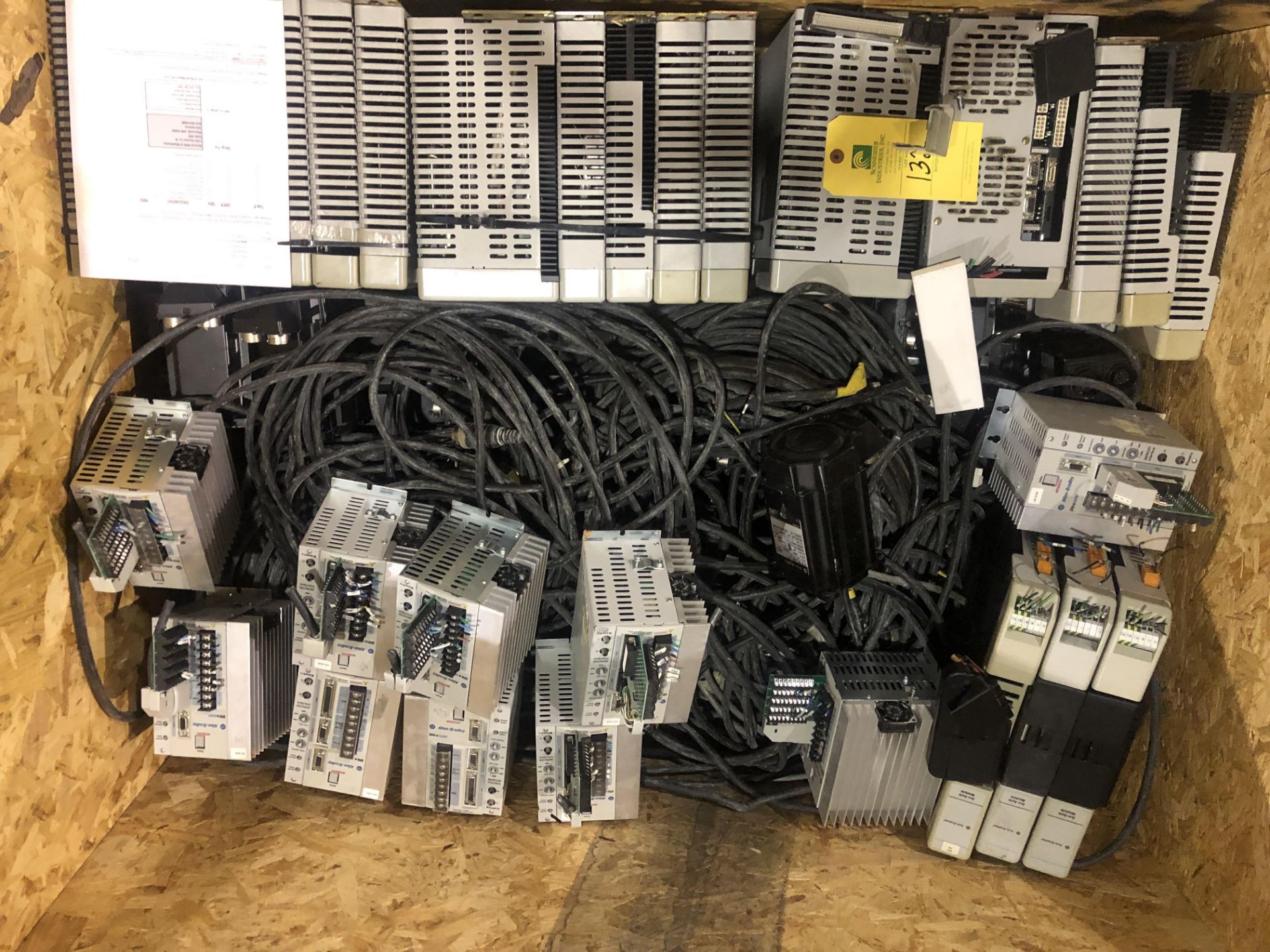 LOT OF SERVO CONTROLLERS, MODULES CABLES AND MISC RIGGING/LOADING FEE - $50