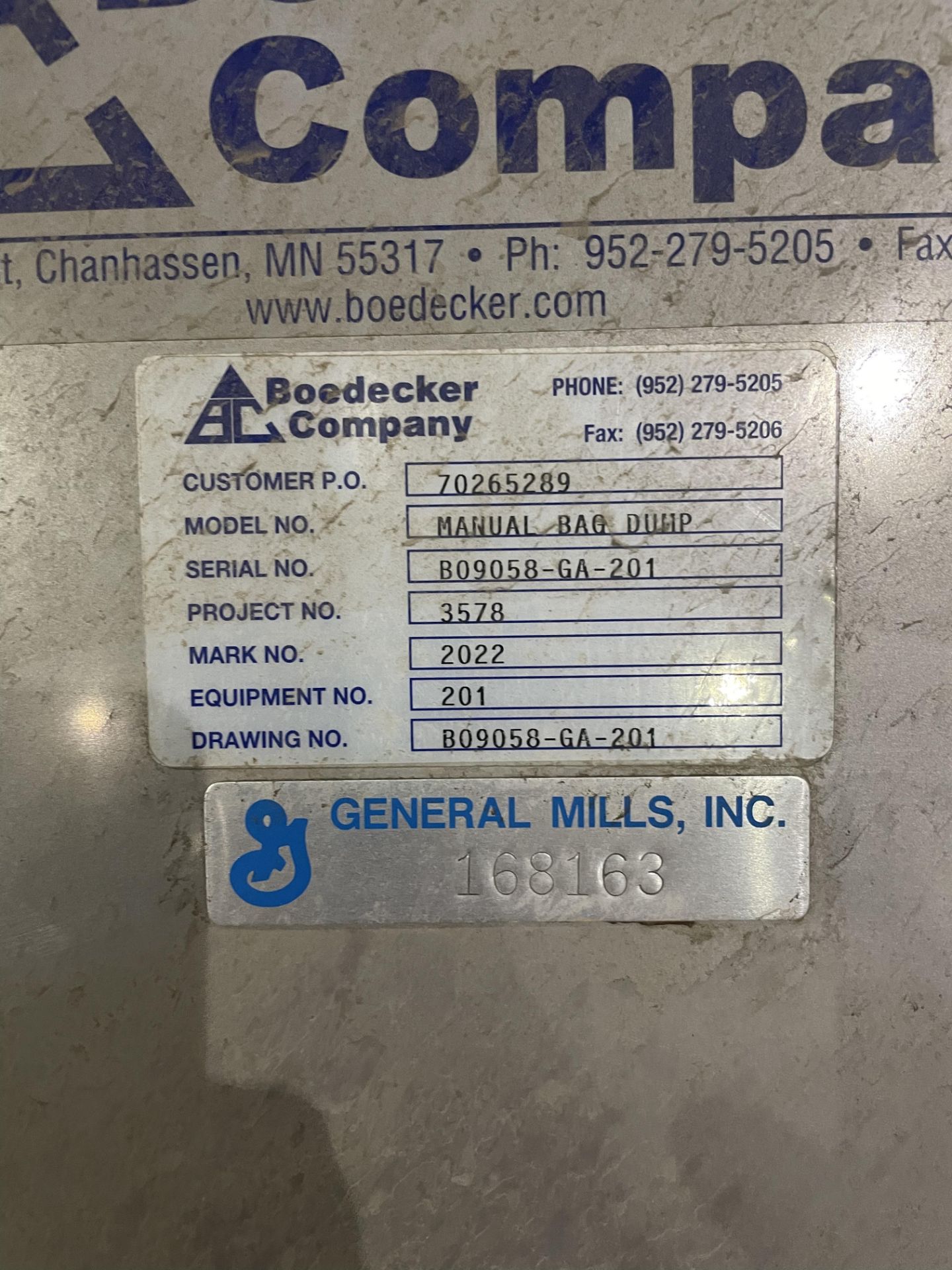 Boedecker manual bag dump sn B09058-GA-201 RIGGING/LOADING FEE - $100 - Image 4 of 4