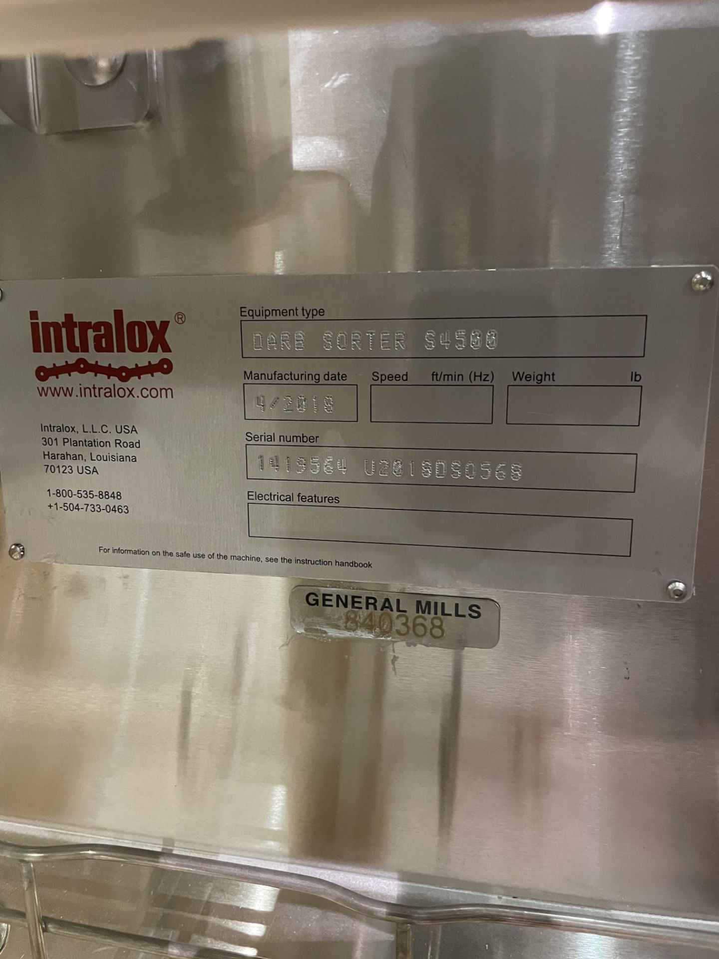 INTRALOX BELT SORTER DARB SORTER SN 1419564 U2018DS0568 RIGGING/LOADING FEE - $50 - Image 5 of 6