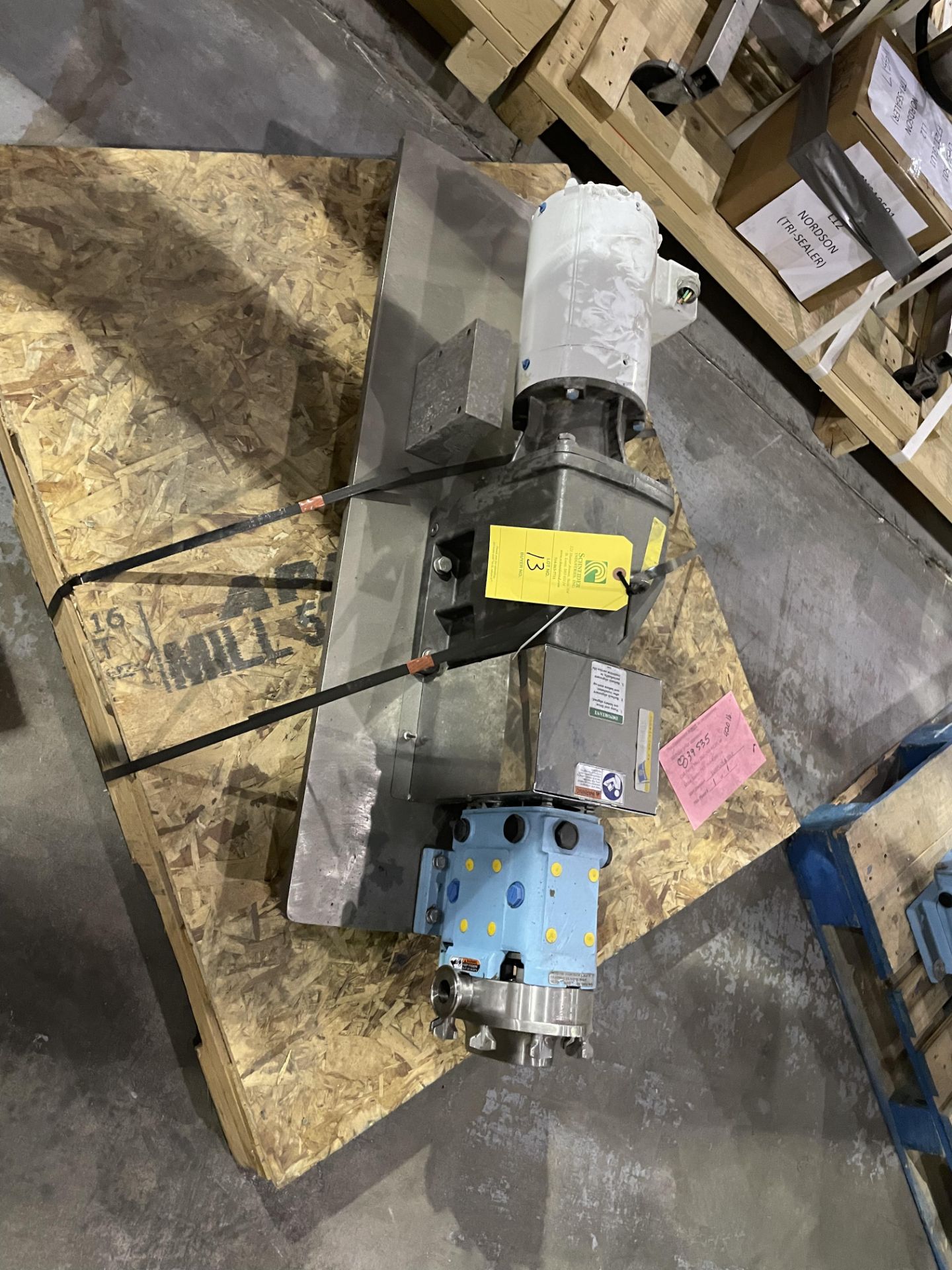 Waukesha SPX Pump Model 006 S/N 1000002214595 Pump WITH 1 HP Motor RIGGING/LOADING FEE - $50