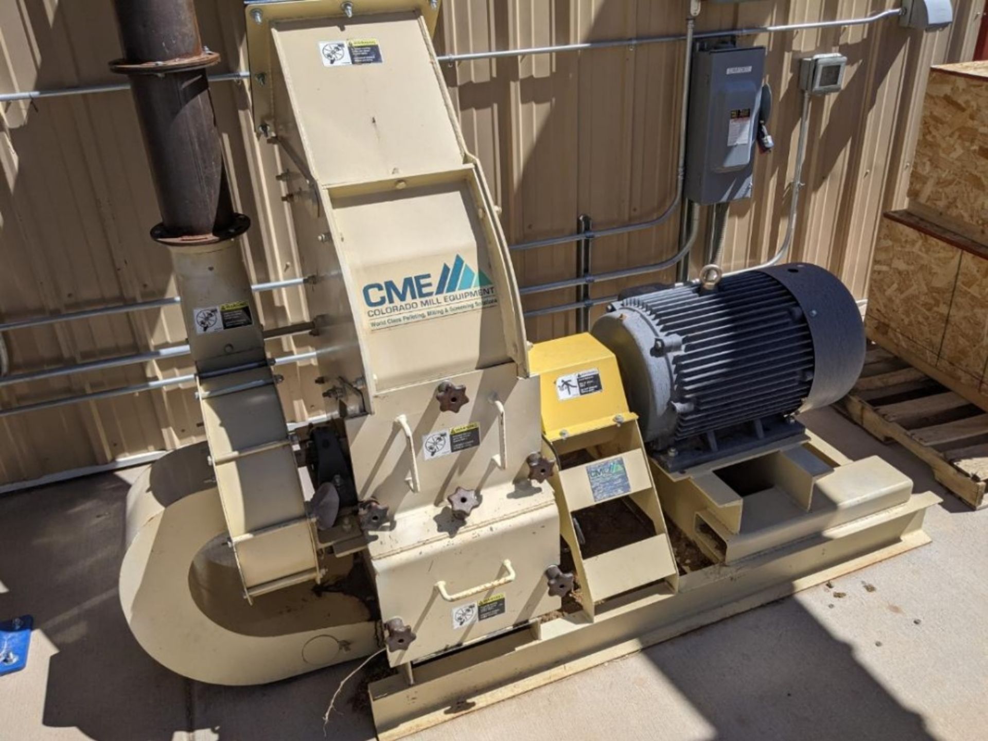 2019 CME Hammer-Mill, Model: HMA50, w/ 50HP motor, with built in blower, new cost $24,500. NOTE FROM