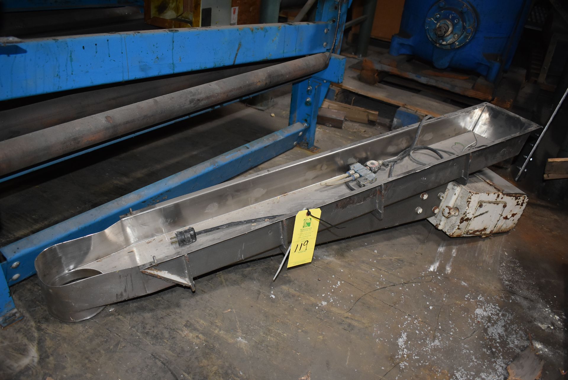 Vibratory Feed Conveyor, 8" Wide x 60" Length. RIGGING/LOADING FEE $25