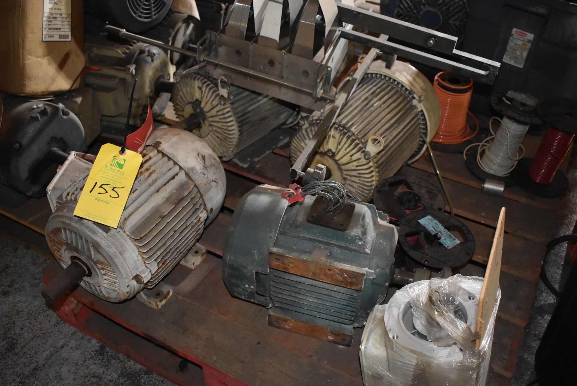 Skid - (5) Motors, Assorted. RIGGING/LOADING FEE $30