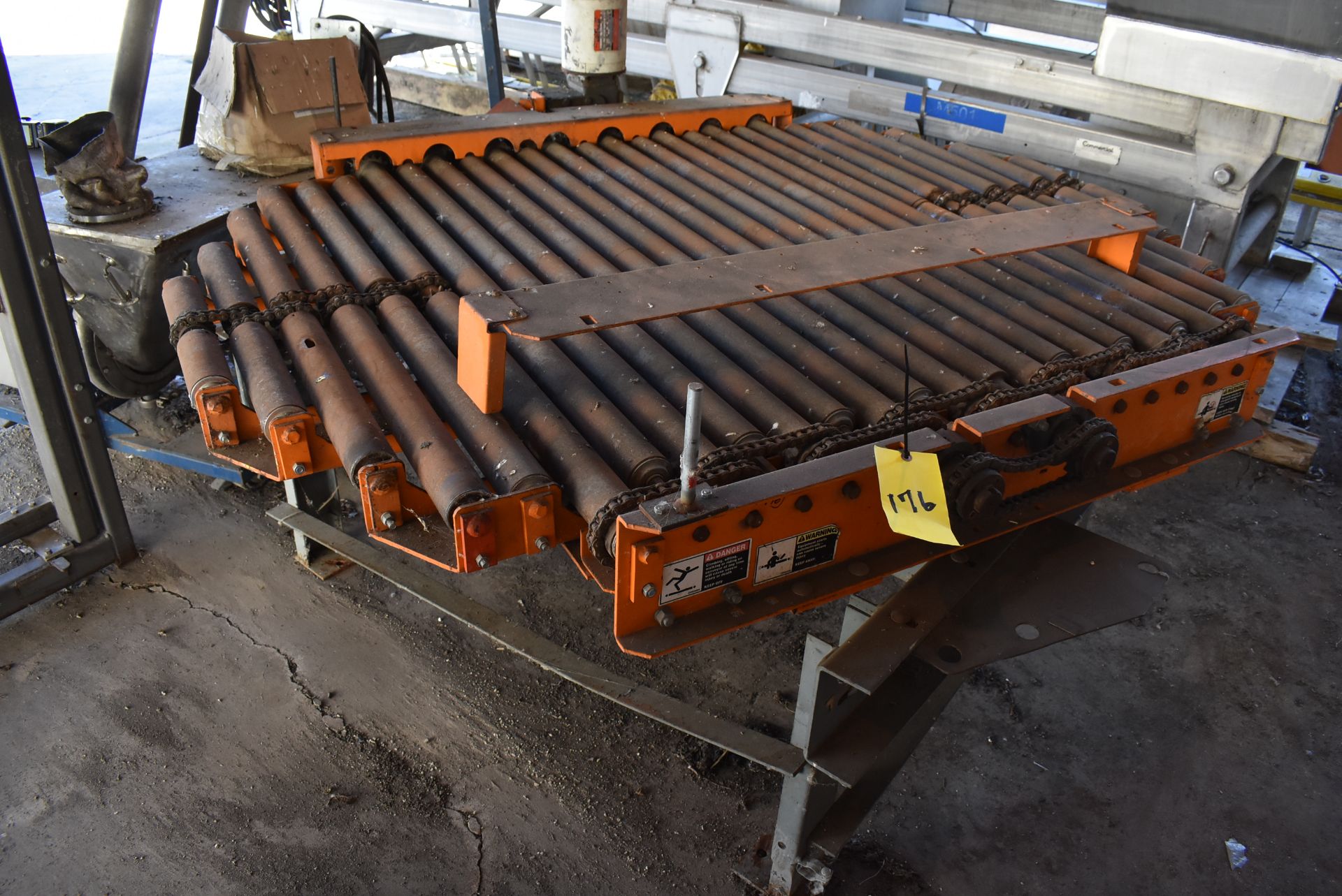 Motorized HD Roller Conveyor, 72" x 54" Rollers, Steel Base. RIGGING/LOADING FEE $30