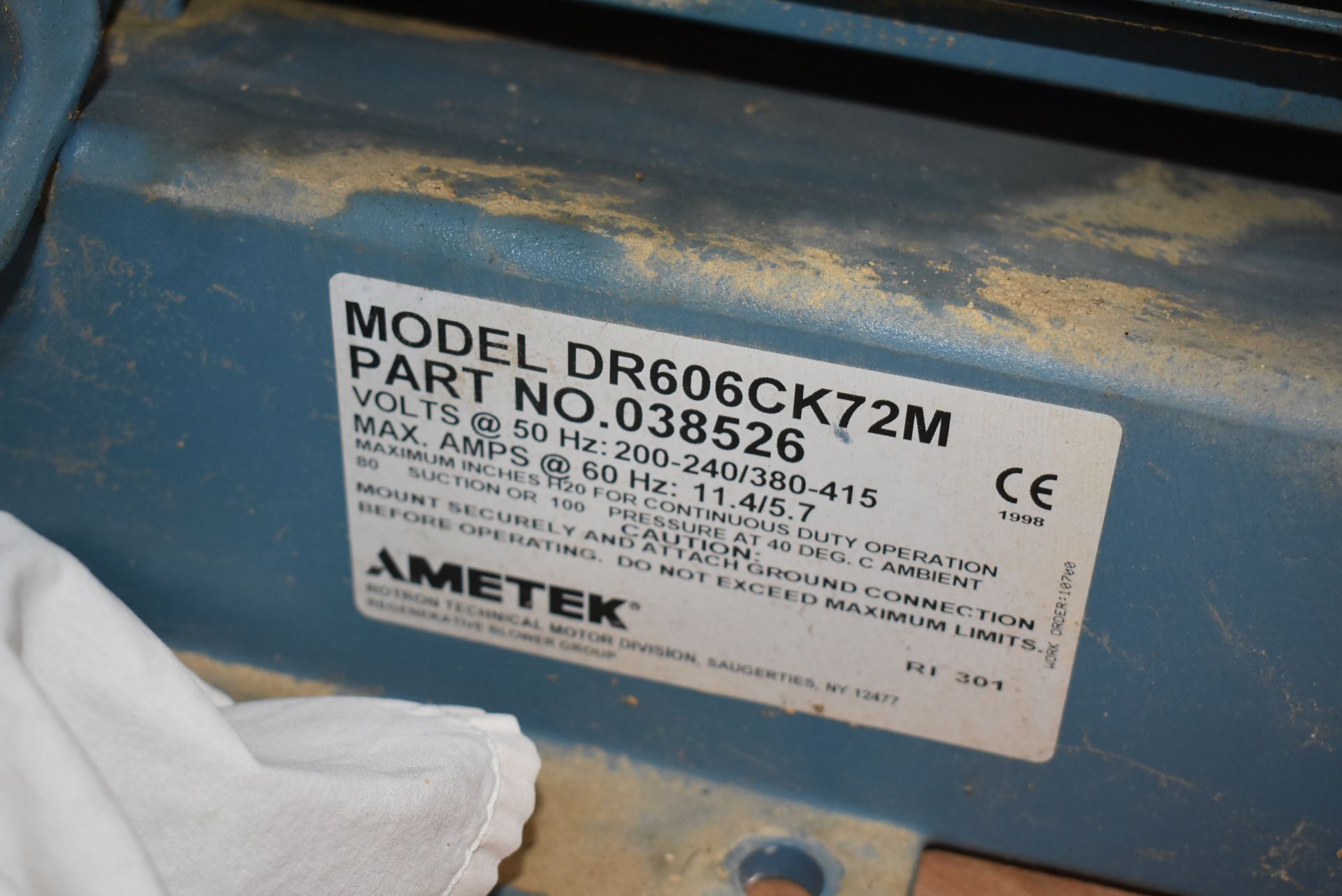 Ametek EG Rotron Model #DR606CK72M Blower w/Motor. RIGGING/LOADING FEE $30 - Image 2 of 3