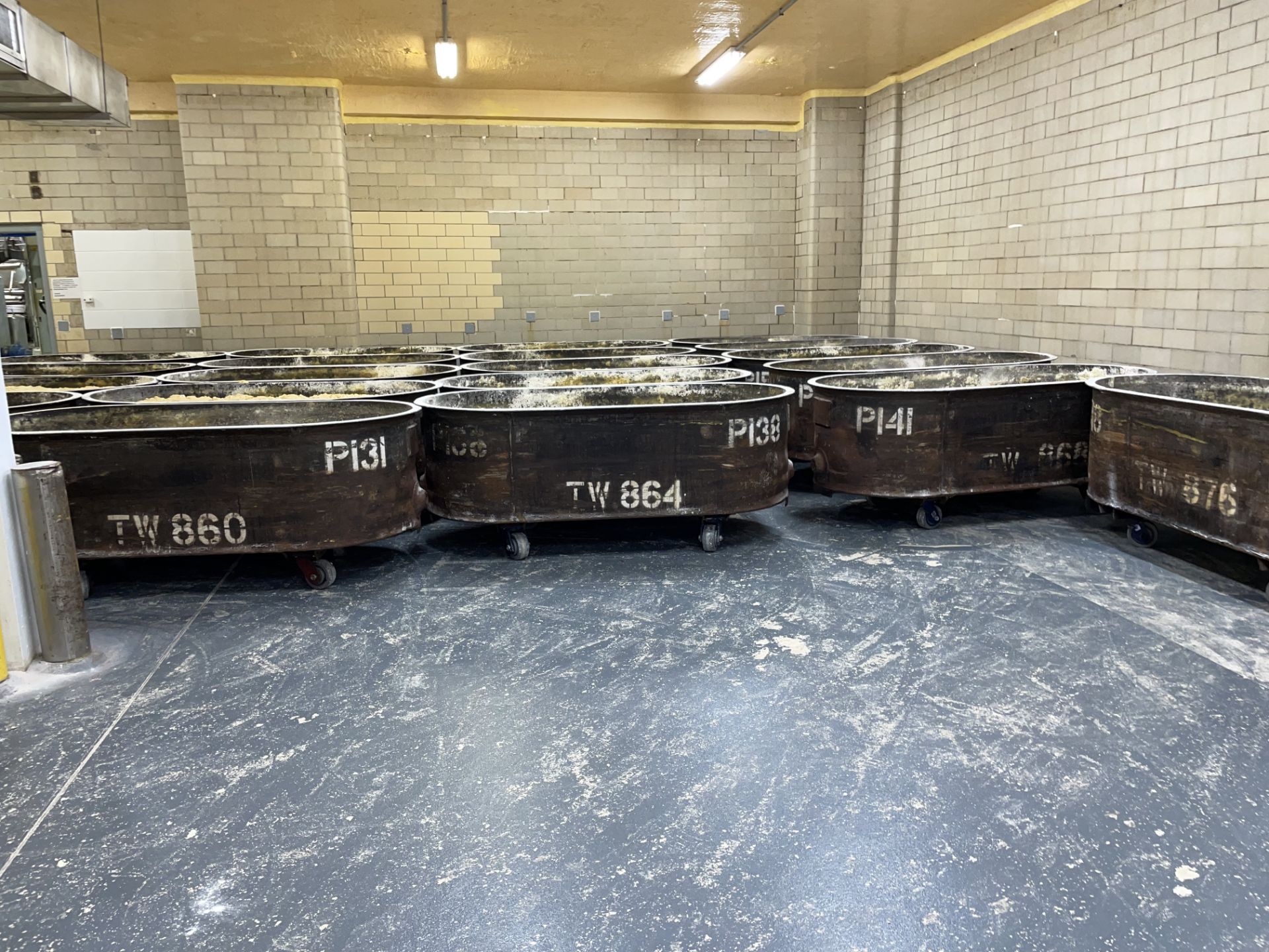 Lot of 5 Steel Dough Trough, Loading Fee: $600