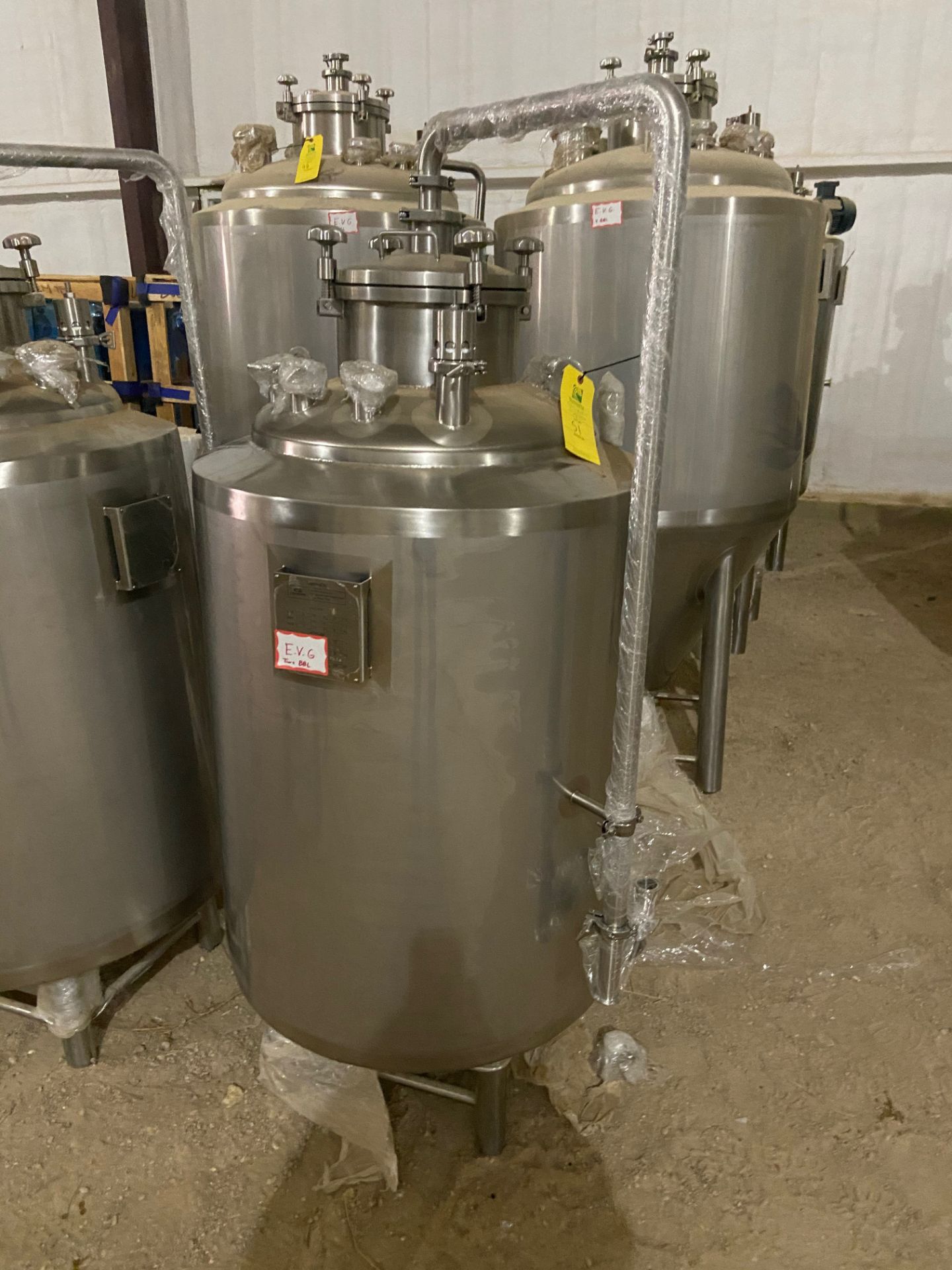 NEW Krones/ Cedarstone Industry Stainless Steel Jacketed Solvent Tank w/ Temperature Probe, 2 BBL,