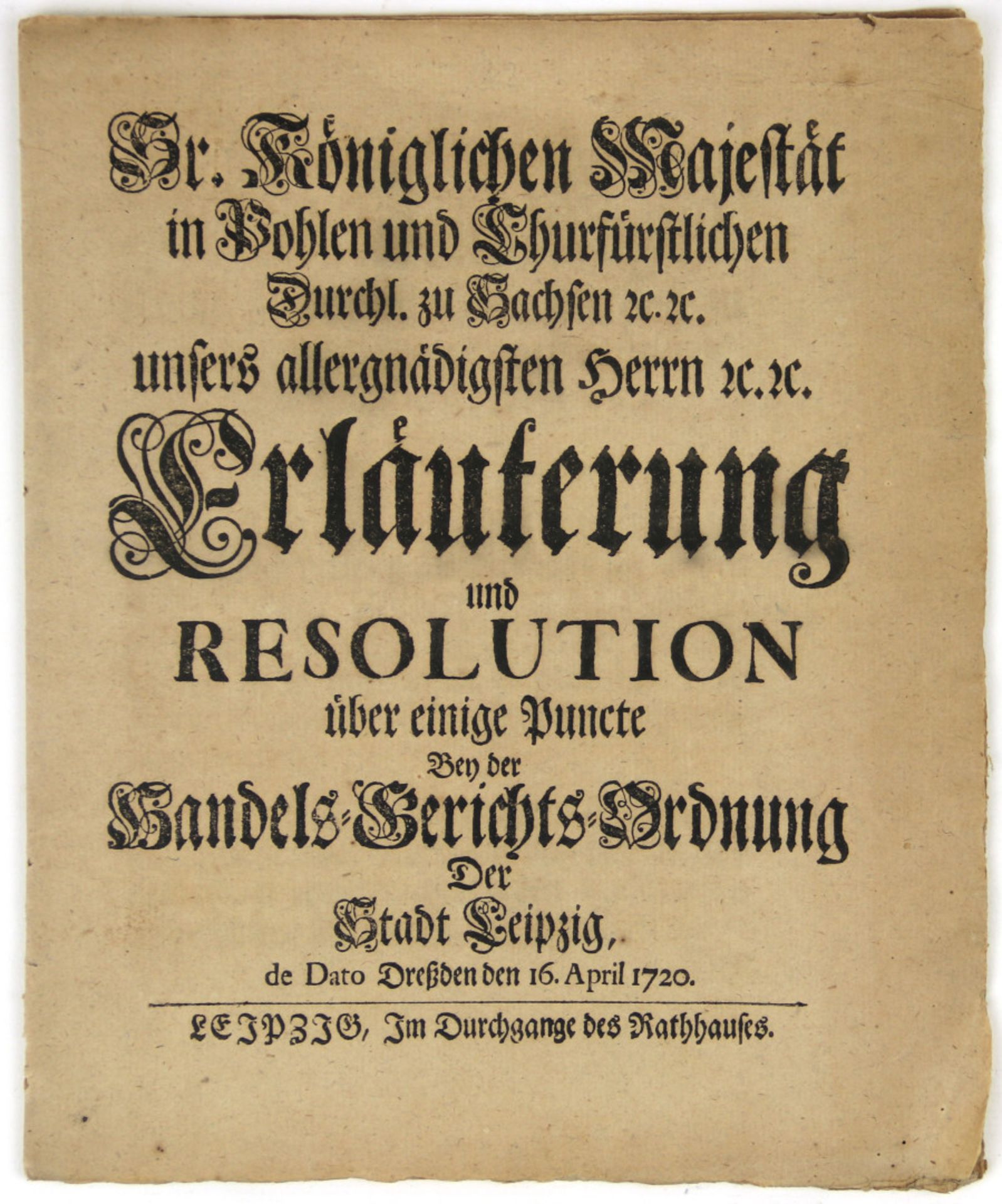 Leipzig. - Friedrich August I., der Starke, Kurfürst von Sachsen, als August II, König von Polen: Er