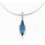 Aquamarin-Brillant-Collier