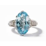 Aquamarin-Diamant-Ring