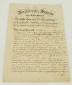AutographBestallung mit Orig.-Unterschrift Friedrich Wilhelm III. Mecklenburg Strelitz