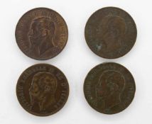 4 x 10 CentisimiKönigreich Frankreich 1666/ 67, Viktor Emanuel, Kupfer