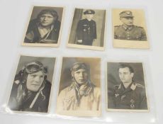 Lot Portraitkarten6 Stück, 2. WK., 4 x Luftwaffe, 1 x Marine u. 1 x RAD