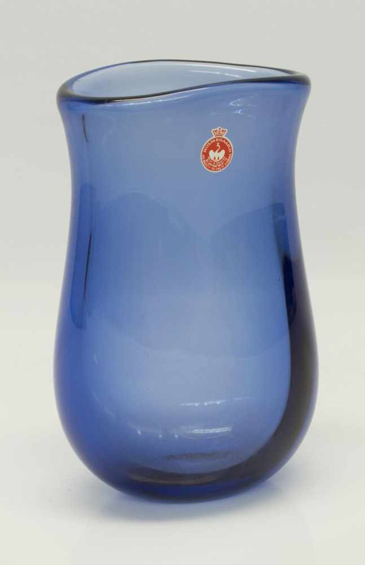TischvaseHolmegaard/ Dänemark (1961), blaue Glasmasse, H. 20 cm