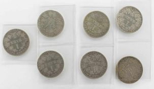 Lot SilbermünzenDeutsches Reich 1875 A/ B/ C/ E/ F/ G/ J, kleiner Adler, s-ss