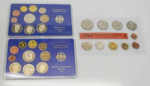 3 Münzsätze BRDBRD 1980 G/ 1981 D u. 1983 F, 2 x PP