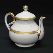Teekanne Porzellanmanufaktur Carl Tielsch/ Altwasser preussisch Schlesien um 1880, Weißporzellan