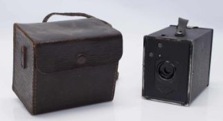 Rollbox KameraAgfa Box, Agfa Kamerawerke München 1930er Jahre, in Original Tasche