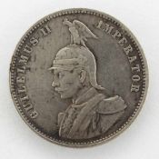 1 RupieDeutsch Ostafrika 1910 J, Wilhelm II., Silber, ss+-vzgl.