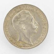 3 MarkPreussen 1912 A, Wilhelm II., Silber, ss