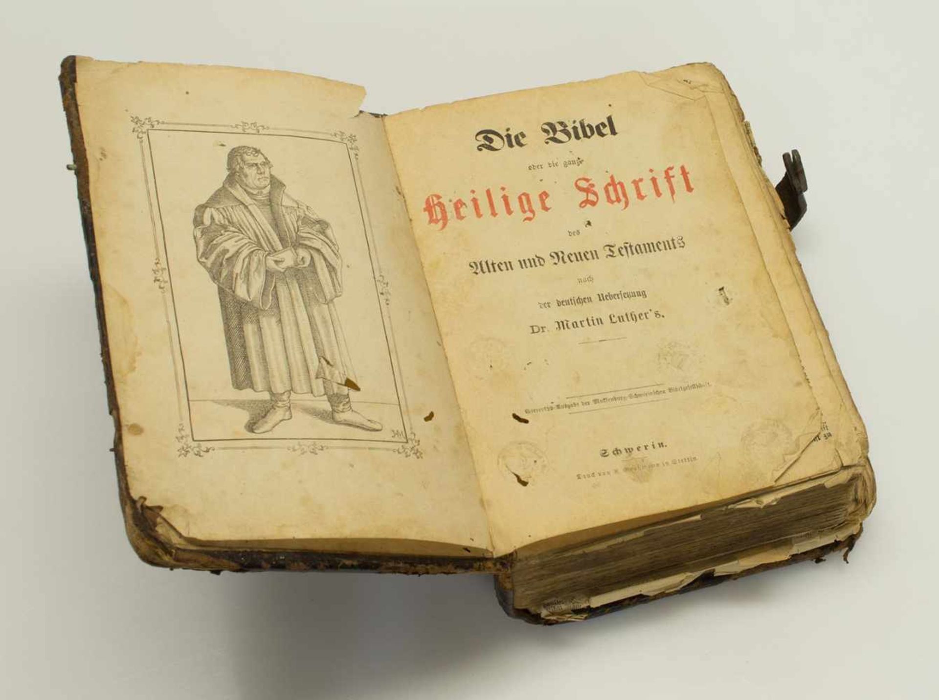 Bibel„Die Bibel oder die ganze Heilige Schrift“, Mecklenburg-Schwerinsche Bibelges - Image 2 of 2