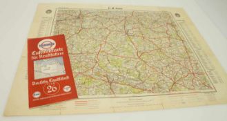 2 Autokarten1920er/ 30er Jahre, 1 x Esso Plan 26, 1 x Reichskarte v. Schwerin 1924