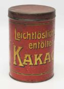 ReklamedoseVorrats-Blechdose für „Leichtlöslicher entölter KAKAO“,ab 1900,