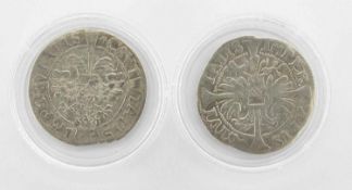 2 x 1/16 TalerStadt Lübeck 1723 und 1760, Silber