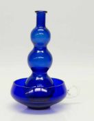 Blauglas2 Stück, königsblaue Glasmasse, 1 x Tasse, 1 x Vase