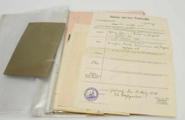 Lot Dokumente1867 - 1940, diverse Dokumente (Zeugnisse, Geburtsurkunden, Reichskleider
