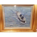 Ivan Sutton Oil On Board 'Currach Fishermen' Aran Islands Co.Galway 1999.Signed LR and inscribed