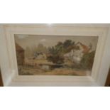 A late 19th to early 20th Century Watercolour of a country scene signed indistinctly ?? Winton. LR
