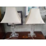 A lovely pair of Crystal Table lamps.H 43.5 cms.