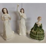 Three Royal Doulton Figures. Au Revoir, Belle and Sentiment Greetings.