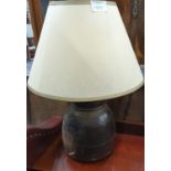 A timber Table Lamp. 29 cm H