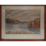 A 20th Century Watercolour of the West of Ireland by A E O'Donnell. Signed LR 1961. 50x37cm