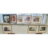 After the originals. A quantity of 19th/20th Century Coloured Prints. Largest 32 x 2.5 cms approx.