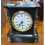 A nice 19th Century Marble and Black Slate Mantle Clock.