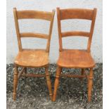 Two 19th Century Grained Kitchen Chairs.