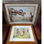 A signed Limited Edition Coloured Print 'The Epsom Derby 2000'. Sinndar winning. Signed by D M