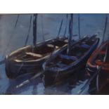 Ivan Sutton Oil On Board 'Gleoiteogs, Berthed at Kinvara'.Signed LR and inscribed verso. 40 x 50 cm.