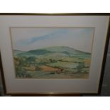 A 20th Century Watercolour of a country setting by Liz Deakon signed LR.