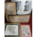 A collection of Maps etc Framed.