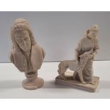 A Parian Bust of a Gentleman along with a Parian style figure of a Monk.